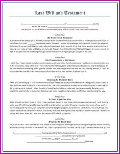 Last Will And Testament Form Nj