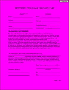Lien Release Form Texas