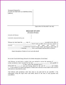 Lien Release Form Texas Title