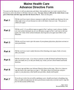 Living Will Advance Directive Form