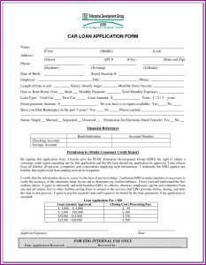 Loaner Car Agreement Form