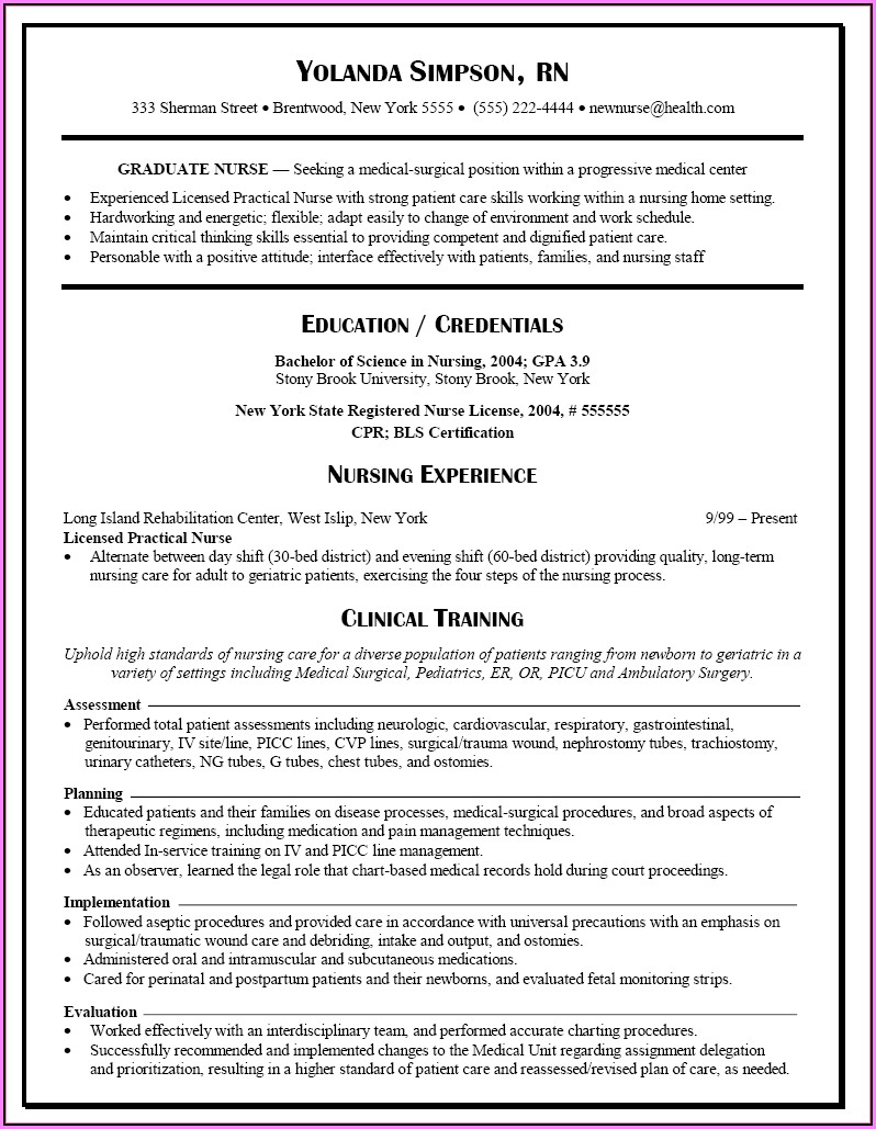 Lpn To Rn Resume Templates