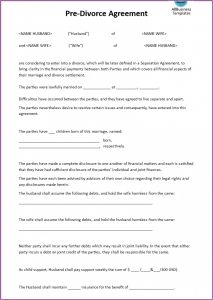 Marital Separation Agreement Template Virginia