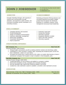 Marketing Resume Format Free Download