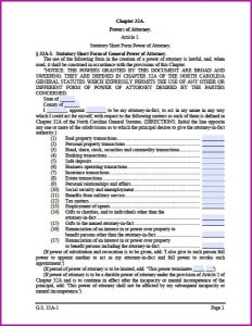 Medical Power Of Attorney Form Nc Pdf