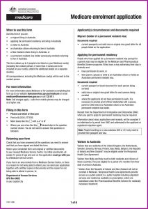 Medicare Enrolment Form Au