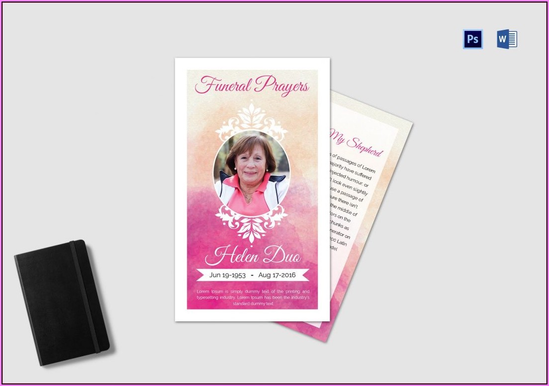 Memorial Card Template Publisher