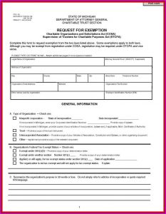 Michigan 501c3 Form