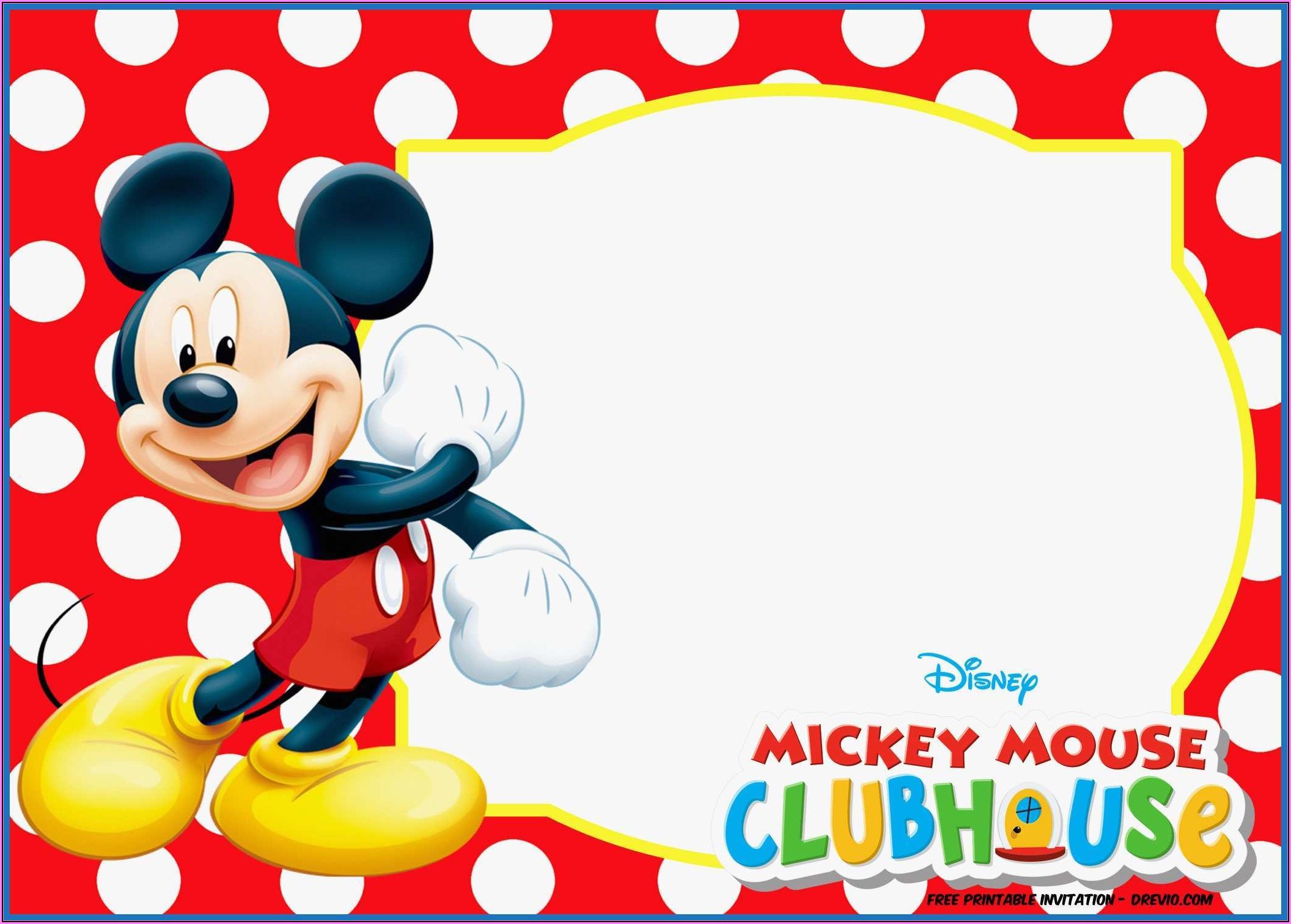 Mickey Mouse Clubhouse Invitations Template Free