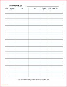 Mileage Log Book Template Free