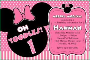 Minnie Mouse Birthday Invitation Template Free Download