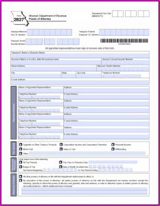 Missouri Power Of Attorney Form 2827