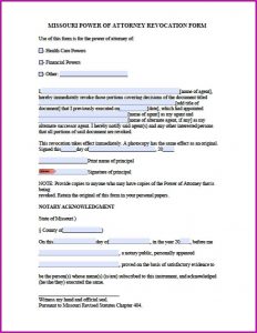 Missouri Power Of Attorney Form Instructions