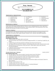 Mortgage Default Servicing Resume