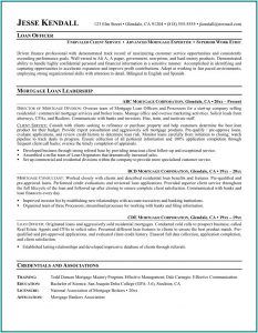 Mortgage Loan Servicing Resume Sample
