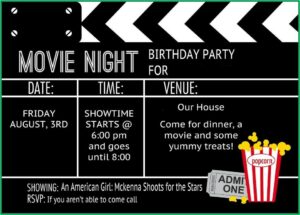 Movie Ticket Invitation Printable