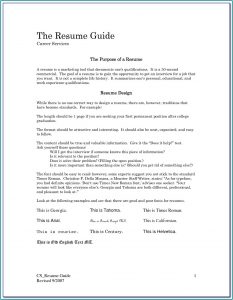 My First Resume Template Australia