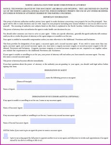 Nc Medical Power Of Attorney Form 2018