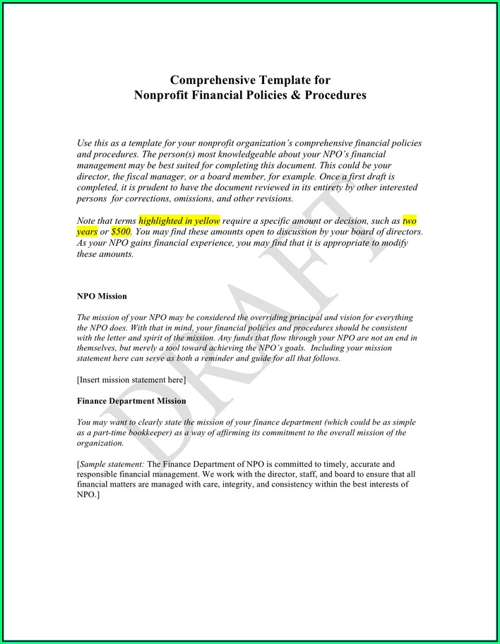 Nonprofit Document Retention Policy Template