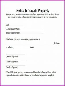 Notice To Terminate Tenancy Agreement Form