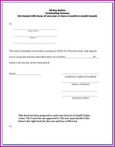 Notice To Terminate Tenancy Form
