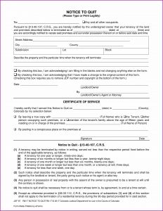 Notice To Terminate Tenancy Form Colorado