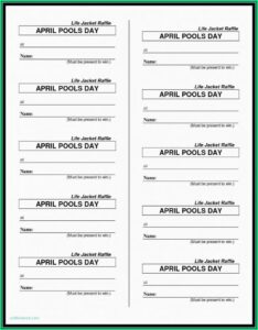 Number Raffle Tickets Template Word