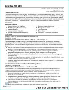 Nurse Resume Rn Bsn