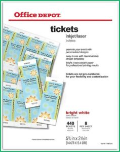 Office Depot Ticket Template Download
