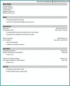 Online Resume Creator Free