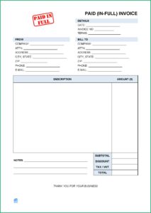 Paid Invoice Template