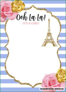 Paris Birthday Invitations Templates Free