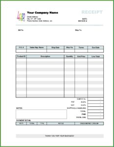 Personal Invoice Template Excel