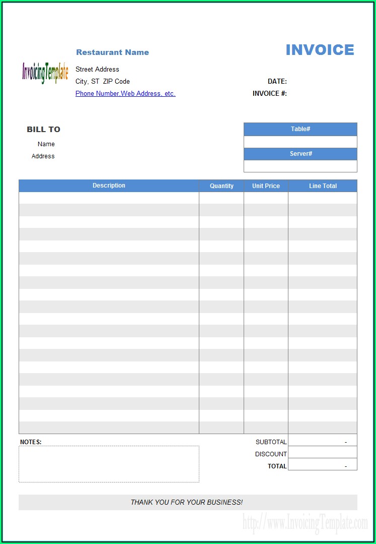 Personal Invoice Template India