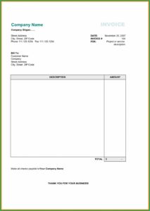Personal Invoice Template Uk