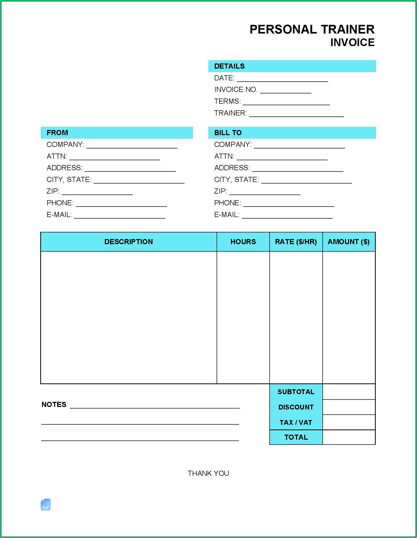 Personal Invoice Template