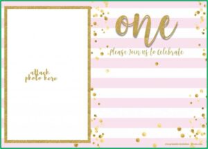 Pink And Gold Birthday Invitation Template Free