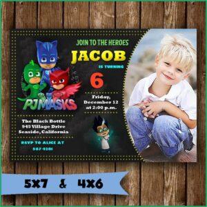 Pj Mask Birthday Invitation Template