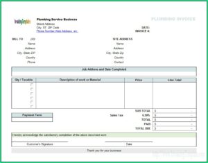 Plumber Invoice Template