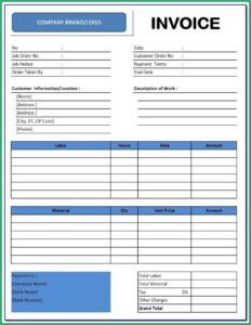 Plumbing Invoice Template Australia