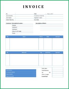 Plumbing Invoice Template Download
