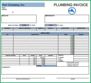 Plumbing Invoice Template Word