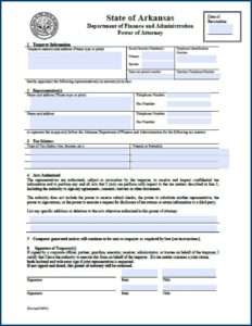 Power Of Attorney Form Arkansas.gov