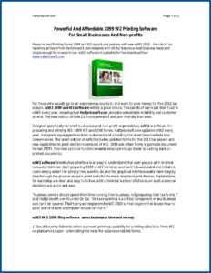 Print W2 Forms For Small Business