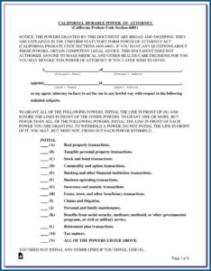 Printable Power Of Attorney Form Ohio