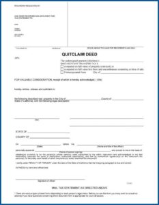 Printable Quit Claim Deed Form Georgia