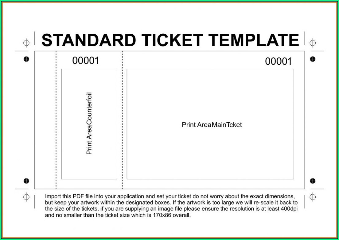 Printable Raffle Ticket Template With Numbers