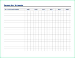 Production Schedule Template Excel