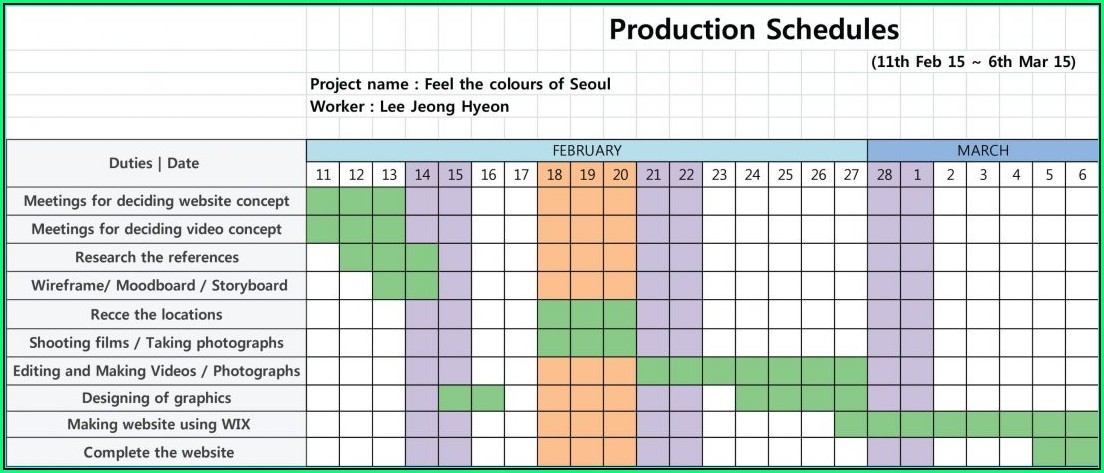 Production Schedule Template Excel Free Download