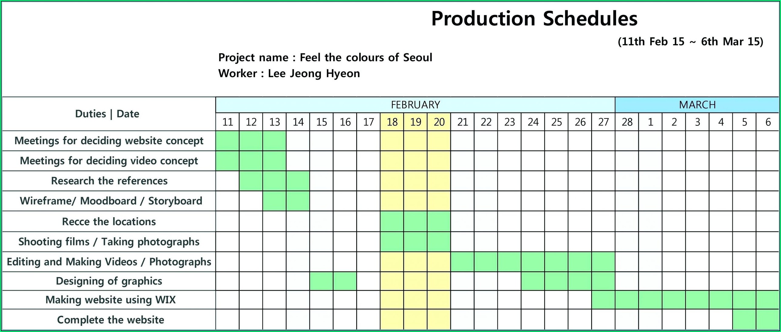 Production Scheduling Template Excel